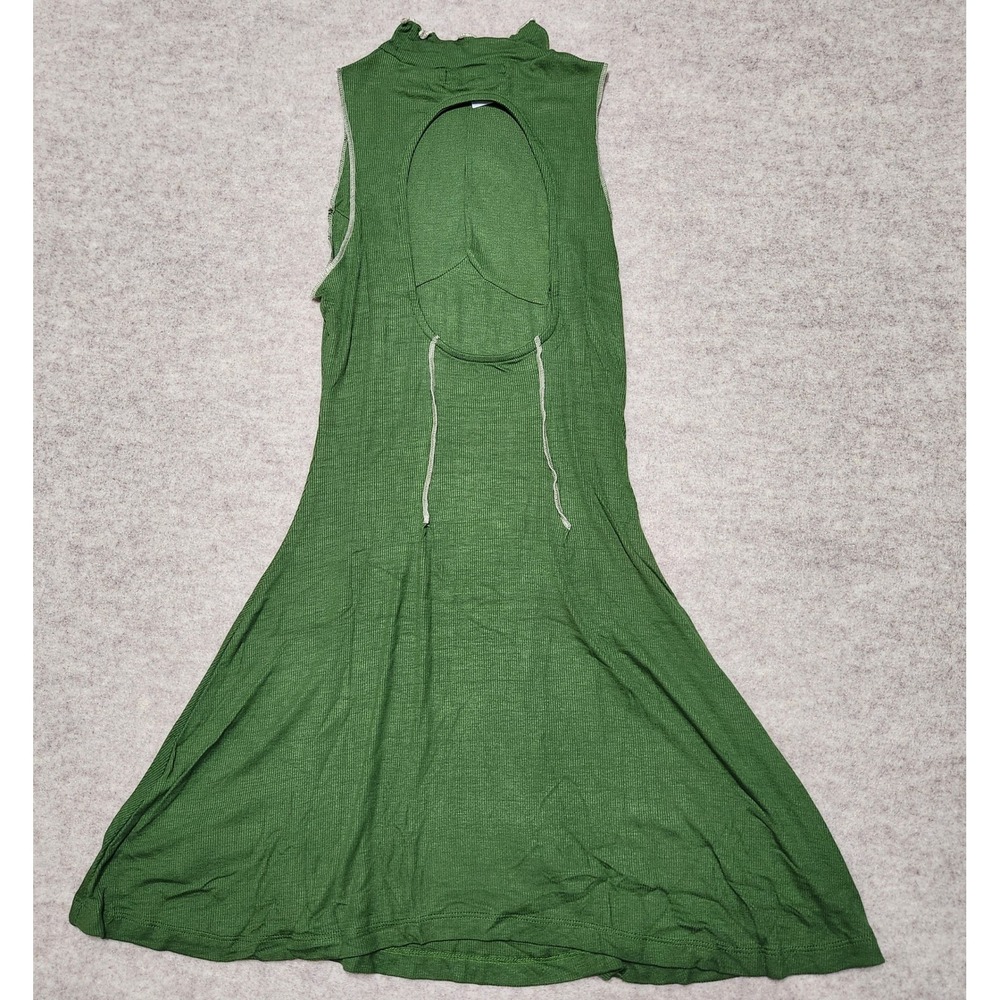 Urban Outfitters Green Ribbed Mock Neck Sleeveless Cutout Back Mini Dress M‎ - Picture 5 of 7